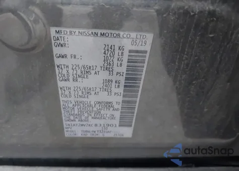 2019 Nissan Rogue S from USA, damaged, VIN 5N1AT2MV2KC831901
